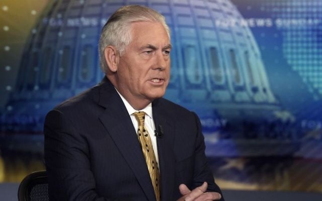 US Secretary of State Rex Tillerson speaks during a television interview with Chris Wallace, the anchor of FOX News Sunday, in Washington, Sunday, Aug. 27, 2017. (AP Photo/Susan Walsh) US Secretary of State Rex Tillerson speaks during a television interview with Chris Wallace, the anchor of FOX News Sunday, in Washington, Sunday, Aug. 27, 2017. (AP Photo/Susan Walsh)