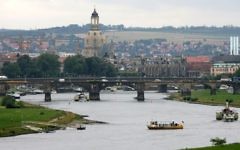 This July 31, 2007 file photo shows a general view to the river Elbe and the old town district of Dresden, eastern Germany. (AP photo/Matthias Rietschel)
