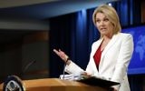 State Department spokeswoman Heather Nauert speaks during a briefing at the State Department in Washington, August 9, 2017.  (AP/Alex Brandon)