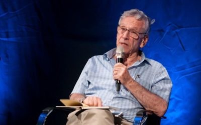 Israeli author Amos Oz at Beit Avi Chai in Jerusalem. (Courtesy)