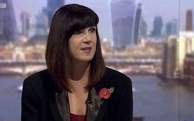 Screen capture from video of journalist and co-founder of the Women's Equality Party, Catherine Mayer, during a television interview with the BBC, October 2015. (YouTube/Mike Buchanan)