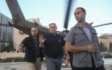Benjamin Netanyahu walks out of a helicopter  in Jerusalem on July 20, 2016. (Marc Israel Sellem/POOL)