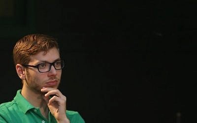Yair Netanyahu, son of Prime Minister Benjamin Netanyahu, at the annual bible study held at the Prime Minister's Residence in Jerusalem on October 13, 2016. (Marc Israel Sellem/Pool/Flash90)