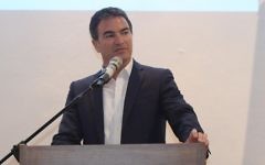 Head of Mossad Yossi Cohen speaks at the launch event for Libertad foundation. June 27, 2017. (Amos Ben Gershom/GPO)