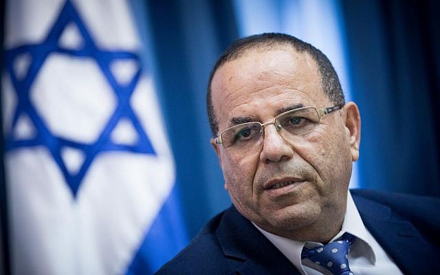 Minister of Communications Ayoub Kara holds a press conference on moves to shut down the Al Jazeera offices in Jerusalem, August 6, 2017. (Yonatan Sindel/Flash90) Minister of Communications Ayoub Kara holds a press conference on moves to shut down the Al Jazeera offices in Jerusalem, August 6, 2017. (Yonatan Sindel/Flash90)