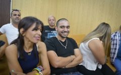 Elor Azaria in the courtroom at the Kirya military base in Tel Aviv, August 8, 2017. (Roy Alima/Flash90)