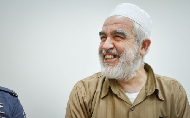 Leader of the northern branch of the Islamic Movement in Israel, Sheikh Raed Salah, arrives to the Rishon Lezion Magistrate's Court on August 15, 2017. (Avi Dishi/Flash90) Leader of the northern branch of the Islamic Movement in Israel, Sheikh Raed Salah, arrives to the Rishon Lezion Magistrate's Court on August 15, 2017. (Avi Dishi/Flash90)