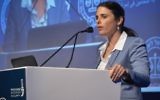 Justice Minister Ayelet Shaked speaks at the Justice Conference of the Israeli Bar Association in Tel Aviv on August 29, 2017. (Roy Alima/Flash90)
