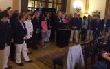 Over 50 US Congressmen from both sides of the aisle at a press conference in Jerusalem, August 8, 2017 /courtesy)