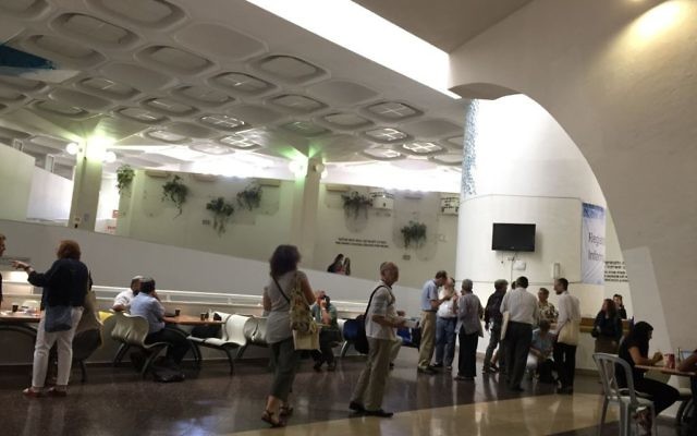For many, some of the most important moments of the 17th World Congress of Jewish Studies at Hebrew University in Jerusalem from August 6-10, 2017, were in the meeting points between sessions. (Amanda Borschel-Dan/Times of Israel) For many, some of the most important moments of the 17th World Congress of Jewish Studies at Hebrew University in Jerusalem from August 6-10, 2017, were in the meeting points between sessions. (Amanda Borschel-Dan/Times of Israel)