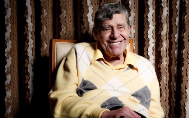 In this August 24, 2016 photo, comedian Jerry Lewis reacts during an interview at the Four Seasons Hotel in Los Angeles. (Photo by Rich Fury/Invision/AP)