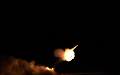 The Israeli Air Force launches a Patriot interceptor missile during an exercise on August 15, 2017. (Screen capture: Israel Defense Forces)