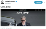 A screenshot from Huffington Post editor Lydia Polgreen's Twitter account from August 18, 2017. (Screen capture: Twitter via JTA)