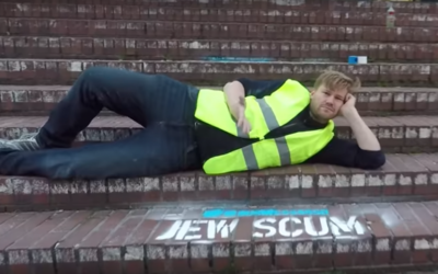 A screenshot from a video released by Israeli-German artist Shahak Shapira on August 7, 2017. (Screen capture: YouTube)