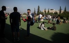 Illustrative: students seen during their break at the University of Haifa, on April 11, 2016. (Hadas Parush/Flash90)