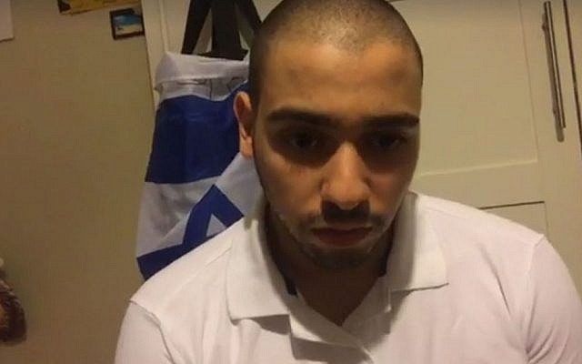 Elor Azaria in a live online broadcast, his first public comments about his trial and sentencing, on August 3, 2017. (Facebook)