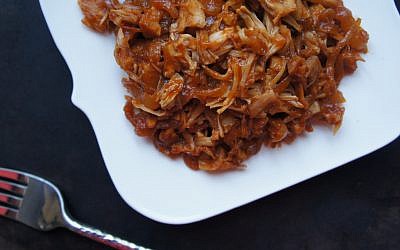 Veggie brisket. (Shannon Sarna/JTA)