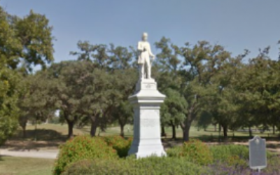 A statue of Confederate commander Richard Dowling at Hermann Park in Houston, Texas. (Google Maps)