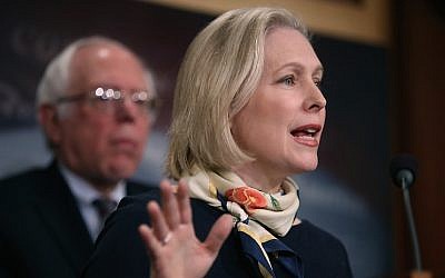Sen. Kirsten Gillibrand speaking at a news conference at the U.S. Capitol, March 14, 2017. (Justin Sullivan/Getty Images)