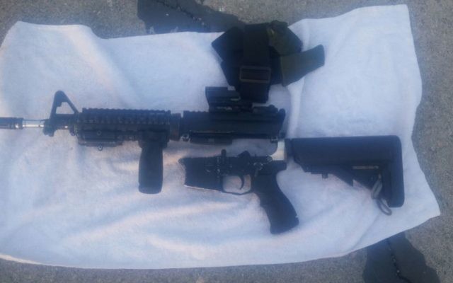 A gun found in the car of a Palestinian suspect in the West Bank, August 21, 2017. (Israel Defense Forces) A gun found in the car of a Palestinian suspect in the West Bank, August 21, 2017. (Israel Defense Forces)