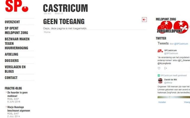 The website of the Dutch Socialist party no longer showing any information for Jan van der Weiden. ( screencapture: https://castricum.sp.nl/kandidaat-nummer-7-jan-van-der-weiden) The website of the Dutch Socialist party no longer showing any information for Jan van der Weiden. ( screencapture: https://castricum.sp.nl/kandidaat-nummer-7-jan-van-der-weiden)