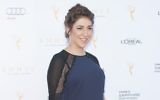 Mayim Bialik at the 67th Emmy Awards in Beverly Hills, California on September 19, 2015. (Lily Lawrence/Getty Images via JTA)