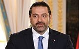 Lebanese Prime Minister Saad Hariri speaks at a press conference alongside French President Emmanuel Macron (not pictured) at the Elysee Palace in Paris on September 1, 2017. (AFP Photo/Ludovic Marin)