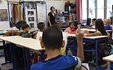 Pupils sit in their classroom in the Francois Masson primary school on the first day of the new school year on September 4, 2017, in Marseille, southern France. (Boris Horvat/AFP)