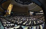 Illustrative: UN Secretary-General Antonio Guterres addresses the 72nd session of the United Nations General Assembly at UN headquarters in New York on September 19, 2017. (AFP Photo/Jewel Samad)