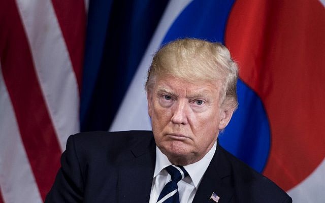 US President Donald Trump is seen ahead of his with South Korea's President Moon Jae-in at New York's Palace Hotel during the 72nd United Nations General Assembly September 21, 2017. (AFP Photo/Brendan Smialowski) US President Donald Trump is seen ahead of his with South Korea's President Moon Jae-in at New York's Palace Hotel during the 72nd United Nations General Assembly September 21, 2017. (AFP Photo/Brendan Smialowski)