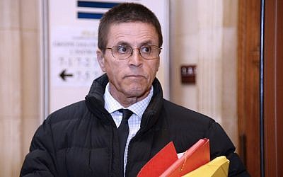 This file photo taken on May 24, 2016, shows Hassan Diab, who was arrested in November 2008 for his alleged role in a 1980 Paris synagogue bombing, as he arrives at the courthouse in Paris. (AFP/Bertrand Guay)