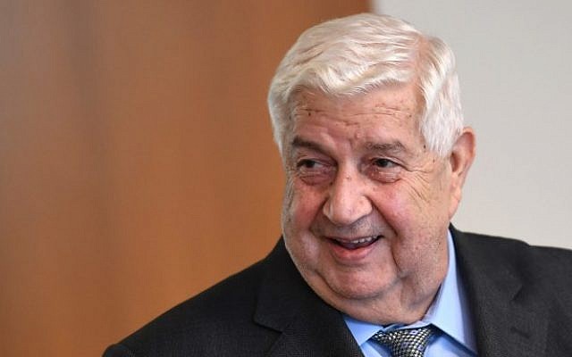 Syria's Foreign Minister Walid Muallem arrives to meet with UN Secretary General Antonio Guterres on September 21, 2017 at the United Nations in New York. (AFP PHOTO/ANGELA WEISS) Syria's Foreign Minister Walid Muallem arrives to meet with UN Secretary General Antonio Guterres on September 21, 2017 at the United Nations in New York. (AFP PHOTO/ANGELA WEISS)