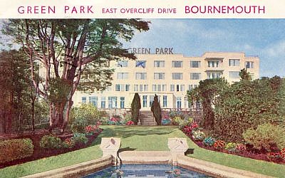 Detail from vintage post card from The Green Park hotel in Bournemouth, England (Courtesy)