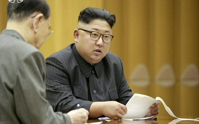 This image made from undated video of a news bulletin aired by North Korea's KRT on Sept. 3, 2017, North Korea's leader Kim Jong Un holds the Presidium of the Political Bureau of the Central Committee. (KRT via AP Video) This image made from undated video of a news bulletin aired by North Korea's KRT on Sept. 3, 2017, North Korea's leader Kim Jong Un holds the Presidium of the Political Bureau of the Central Committee. (KRT via AP Video)