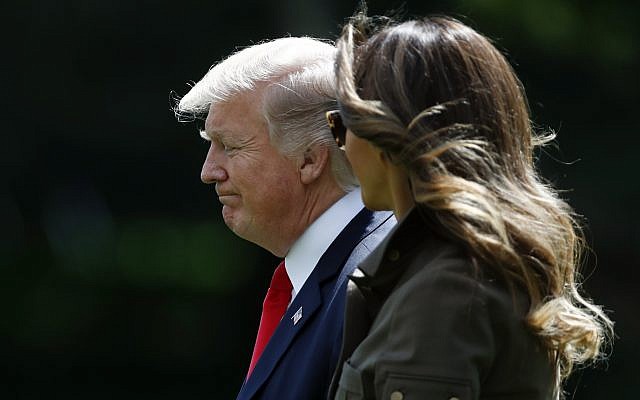 President Donald Trump and first lady Melania Trump walk from the Oval Office of the White House in Washington, Friday, Sept. 15, 2017, to Marine One for the short trip to Andrews Air Force Base, Md.. (AP/Carolyn Kaster) President Donald Trump and first lady Melania Trump walk from the Oval Office of the White House in Washington, Friday, Sept. 15, 2017, to Marine One for the short trip to Andrews Air Force Base, Md.. (AP/Carolyn Kaster)
