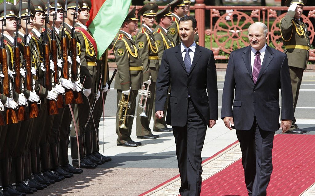 Belarus President Alexander Lukashenko, right, and his Syrian counterpart Bashar Assad are seen during a meeting in Minsk, Belarus, Monday, July 26, 2010. (AP/Nikolai Petrov, BelTA) Belarus President Alexander Lukashenko, right, and his Syrian counterpart Bashar Assad are seen during a meeting in Minsk, Belarus, Monday, July 26, 2010. (AP/Nikolai Petrov, BelTA)