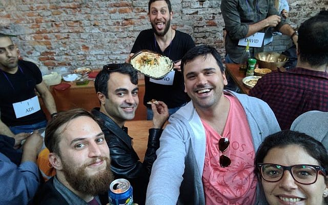 Participants at an event dubbed the First World Championship of Hummus held in Buenos Aires, Sept. 17, 2017. (Courtesy of Muslim and Jewish Fans of Hummus) Participants at an event dubbed the First World Championship of Hummus held in Buenos Aires, Sept. 17, 2017. (Courtesy of Muslim and Jewish Fans of Hummus)