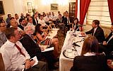 Attendees at the Energy Investor Forum in Israel organized by UK's Department for International Trade (DIT). Sept. 26, 2017 (Courtesy: Kobi Wolf)