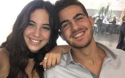 Yuval Sadaka, left, taking a selfie with Ely Cohen in Shoham, Israel, September 5, 2017.  Met last Yom Kippur. Now inseparable (Sadaka/via JTA)