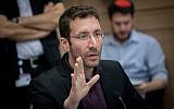 Zionist Union MK Itzik Shmuli speaks during a Labor, Welfare, and Health Committee meeting at the Knesset, March 7, 2017. (Yonatan Sindel/Flash90)