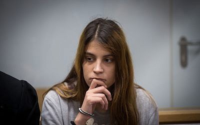 Shiri Sobol seen during a court hearing at the Tel Aviv District Court on June 29, 2017. (Miriam Alster/Flash90)