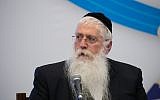 Deputy Education Minister Meir Porush at the opening of the ministry's crisis center, in preparation for the opening of the school year, August 31, 2017. (Yonatan Sindel/Flash90)