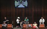 Israelis with disabilities seen at the Knesset in Jerusalem during a special session on September 18, 2017 (Miriam Alster/Flash90)
