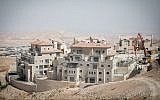 Construction of new housing in the settlement of Maale Adumim on September 25, 2017. (Miriam Alster/Flash90)
