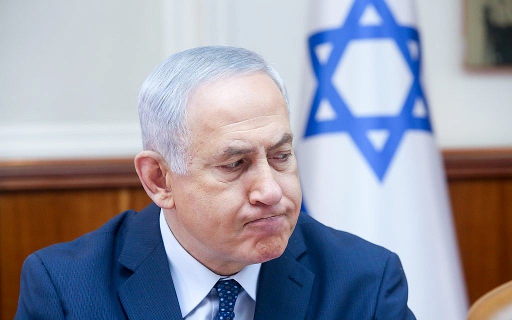 Prime Minister Benjamin Netanyahu attends the weekly cabinet conference at the Prime Minister's Office in Jerusalem, on September 26, 2017. (Marc Israel Sellem) Prime Minister Benjamin Netanyahu attends the weekly cabinet conference at the Prime Minister's Office in Jerusalem, on September 26, 2017. (Marc Israel Sellem)