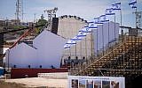 The site of the upcoming jubilee ceremony celebrating 50 years of settlement in the West Bank and Golan Heights, on September 26, 2017, in the Etzion settlement bloc. (Gershon Elinson/Flash90)