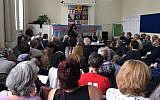 Anti-Israel fringe event at the UK Labour Party's annual conference, held by the group 'Free speech on Israel,' September 25, 2017. (WikiGuido)