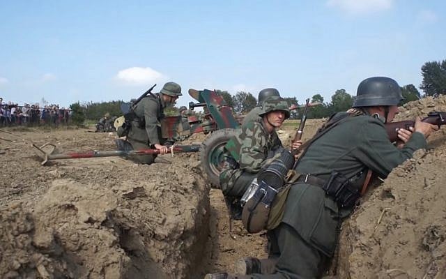 Illustrative: Screen capture from video of German soldiers during a World War II re-enactment event. (YouTube/Tauro) Illustrative: Screen capture from video of German soldiers during a World War II re-enactment event. (YouTube/Tauro)