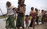 Rohingya Muslim refugees making their way into Bangladesh from Myanmar on September 7, 2017. (Dan Kitwood/Getty Images)