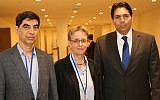 Leah and Simcha Goldin with Ambassador Danon at the UN, September 8, 2017 (Courtesy Israel mission to the UN)